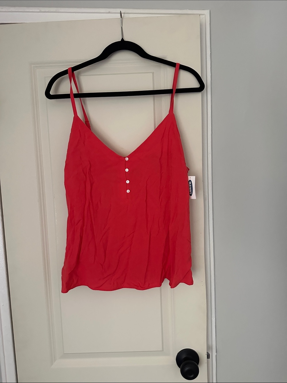 Old Navy Red Spaghetti-Strap Camisole with Front Buttons